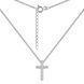 Колье с крестиком с фианитами Серебро 925 Кристина 50 см 6177-50-Ю фото 1