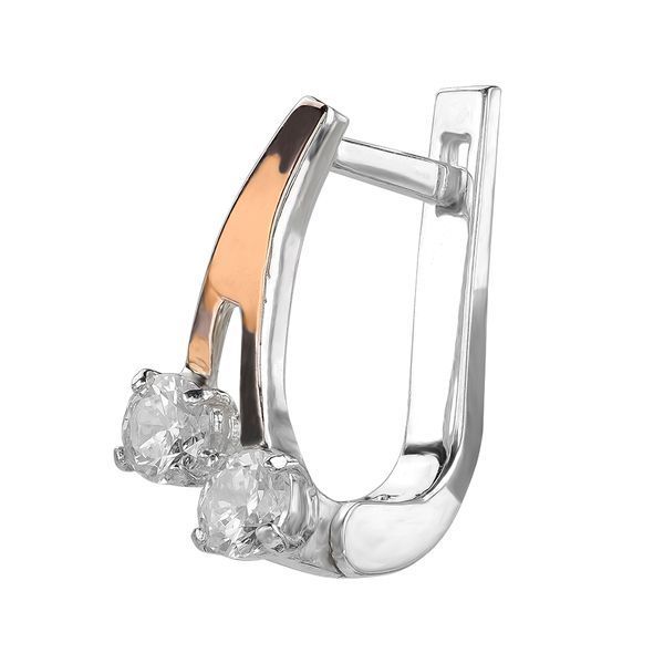 Серьги с фианитами Серебро 925 с накладкой Золото 375 Фернанда 0186с-С фото