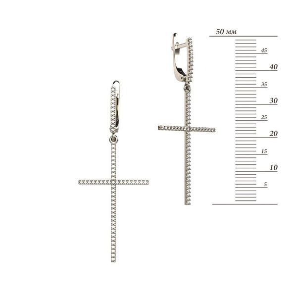 Серьги крестики с фианитами Серебро 925 Мила 21244р фото